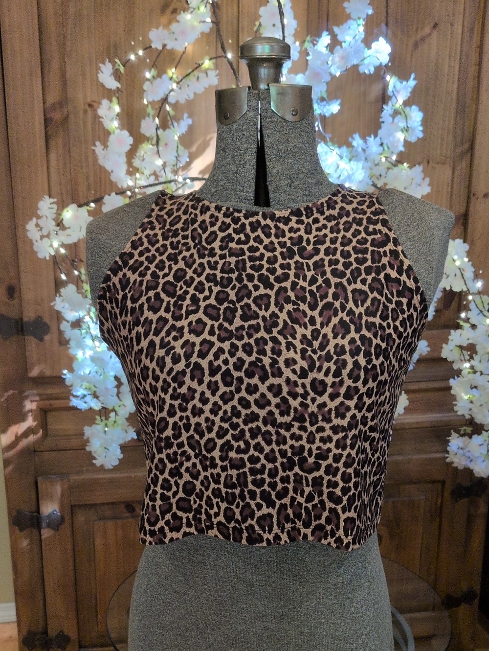Leopard Print Crop Tank Top